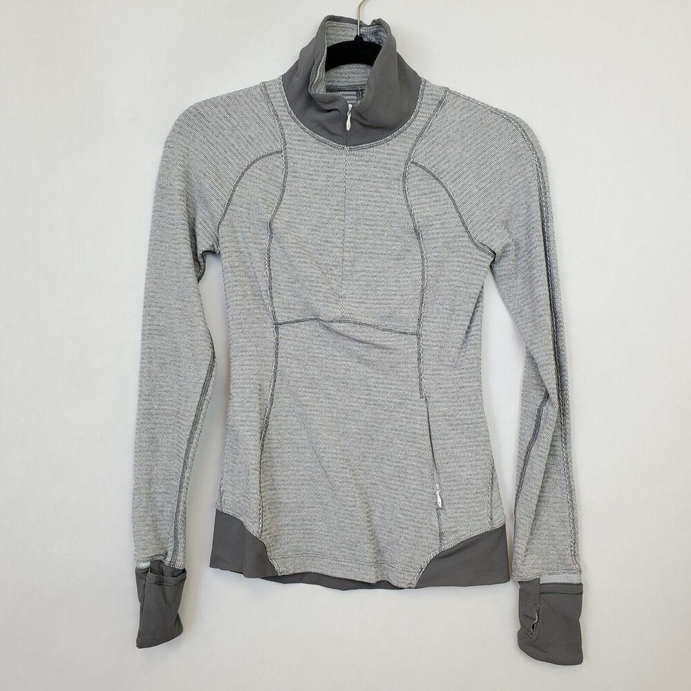 Lululemon Runderful 1/2 Zip Pullover Size‎ 2 Mini Check Pique Heathered Slate